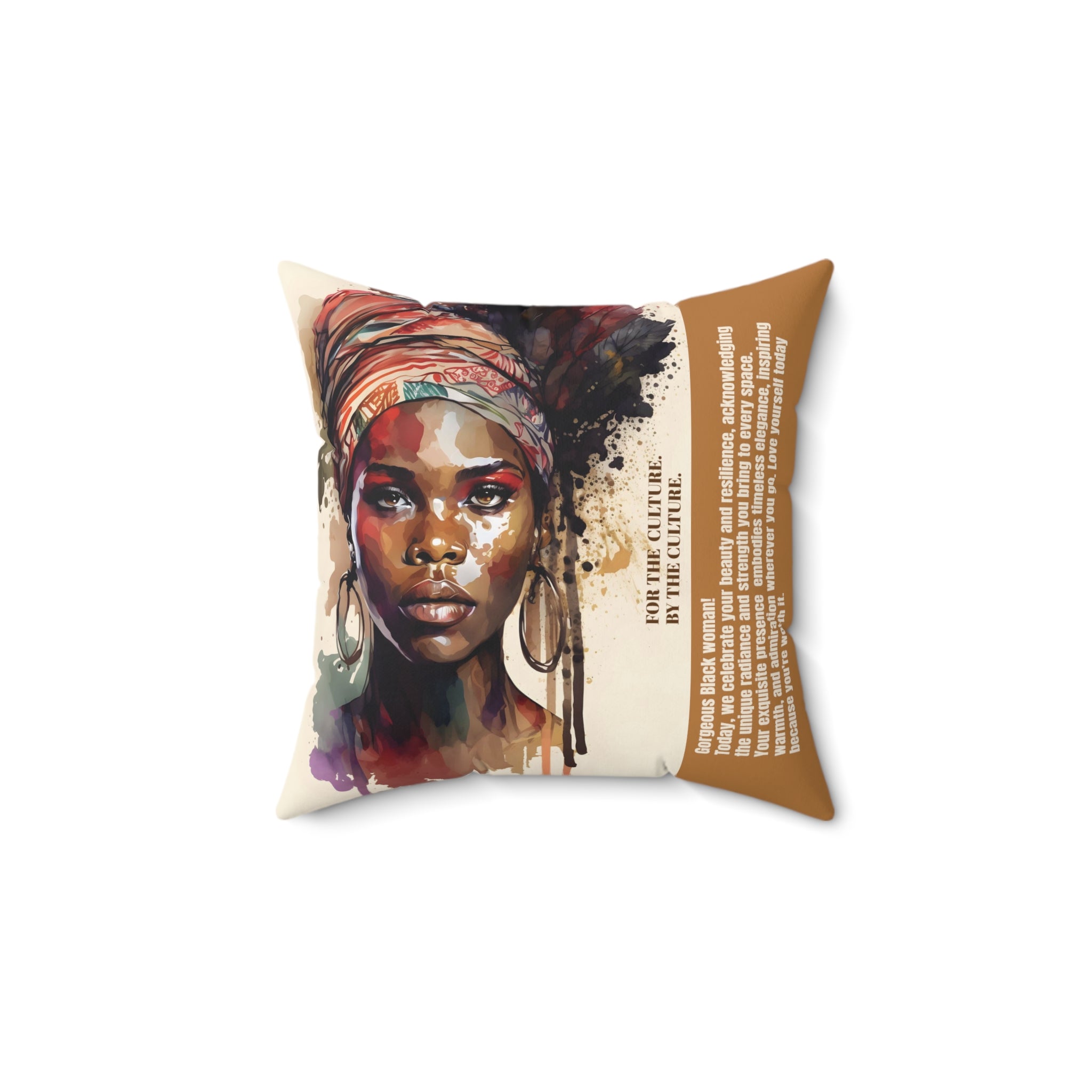 Gorgeous Black Woman Polyester Square Pillow