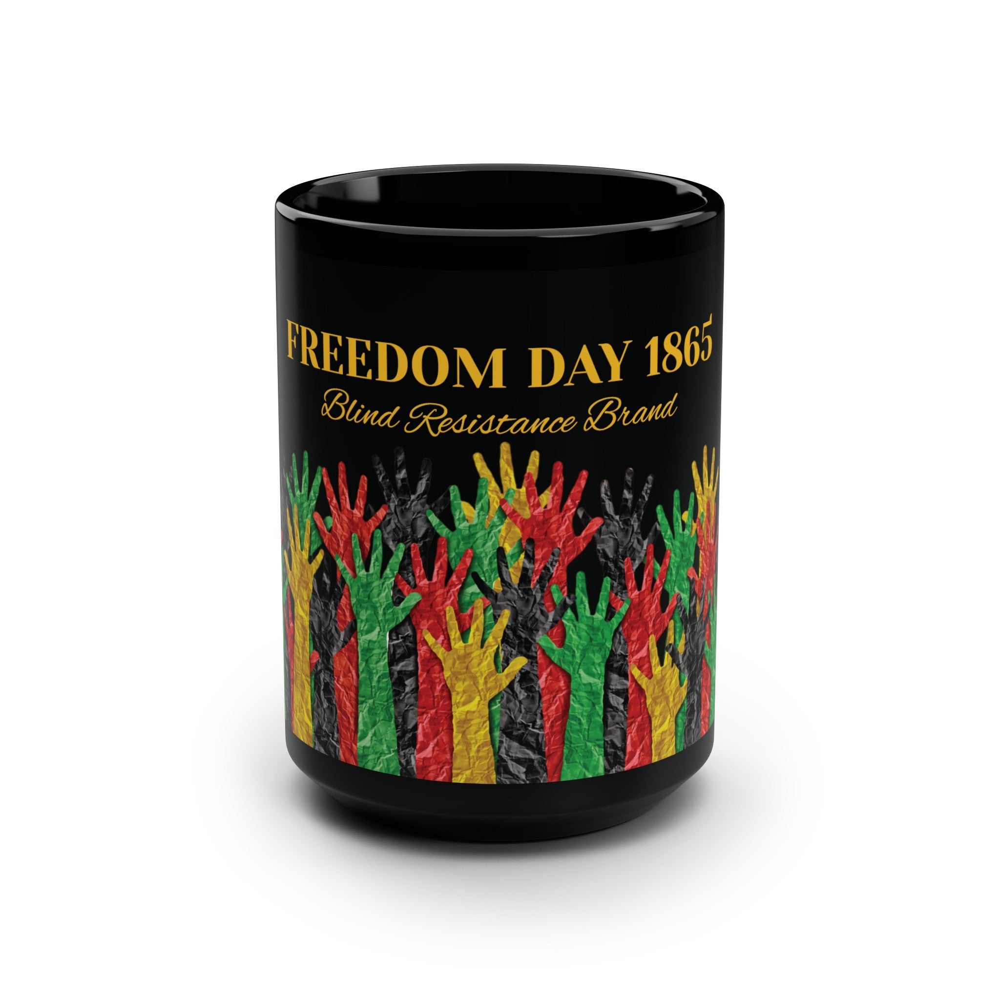 Freedom Day 1865 Unity Black Mug (15 oz.)