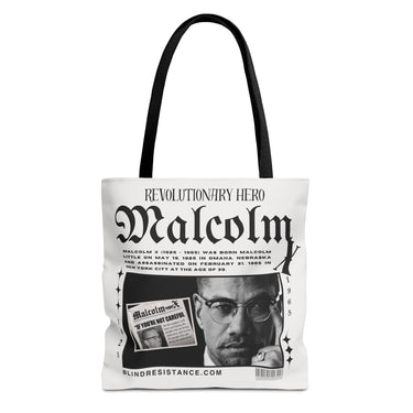 Malcolm X Two-sided Newspaper Tote Bag