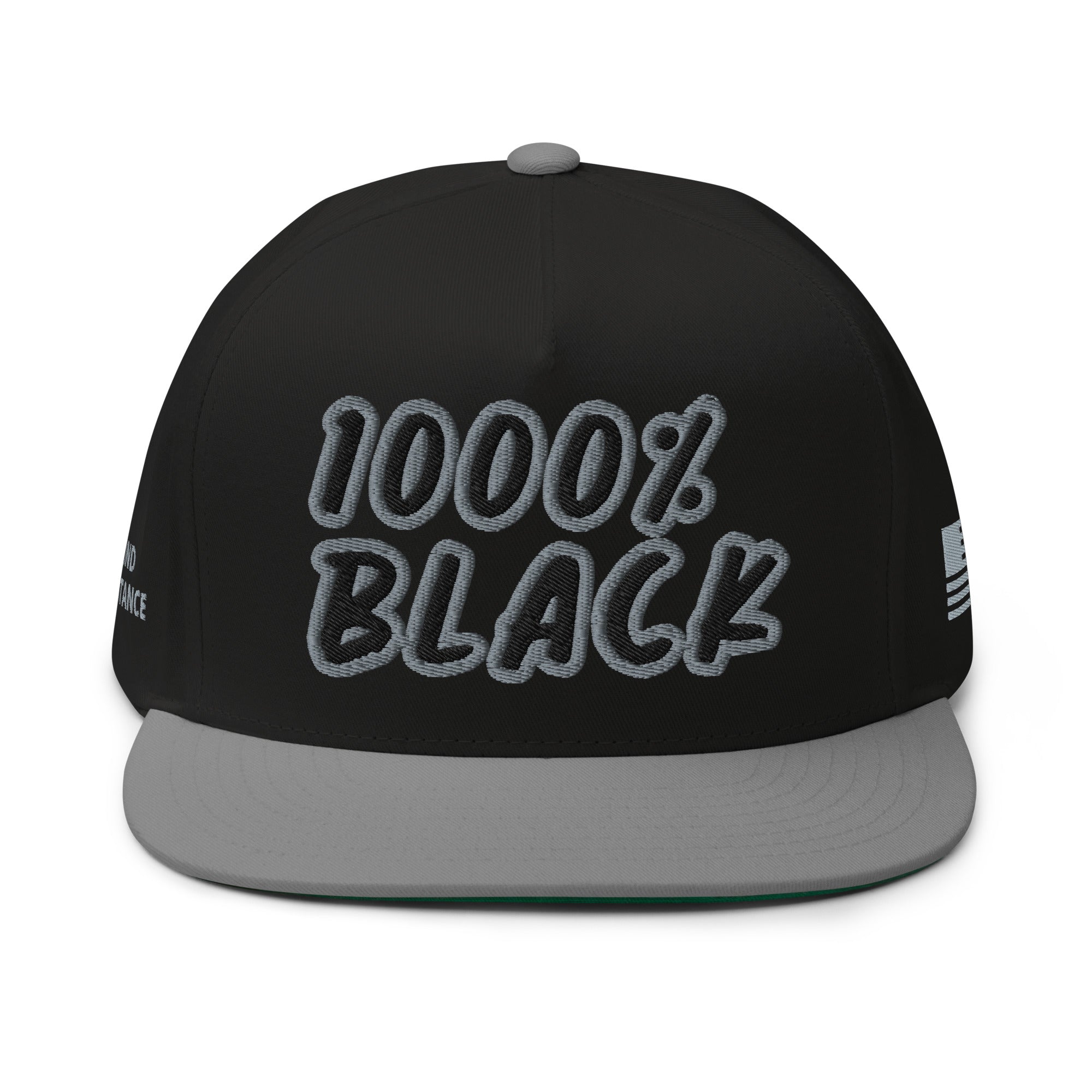 1000% BLACK (For the Culture) Flat Bill Cap